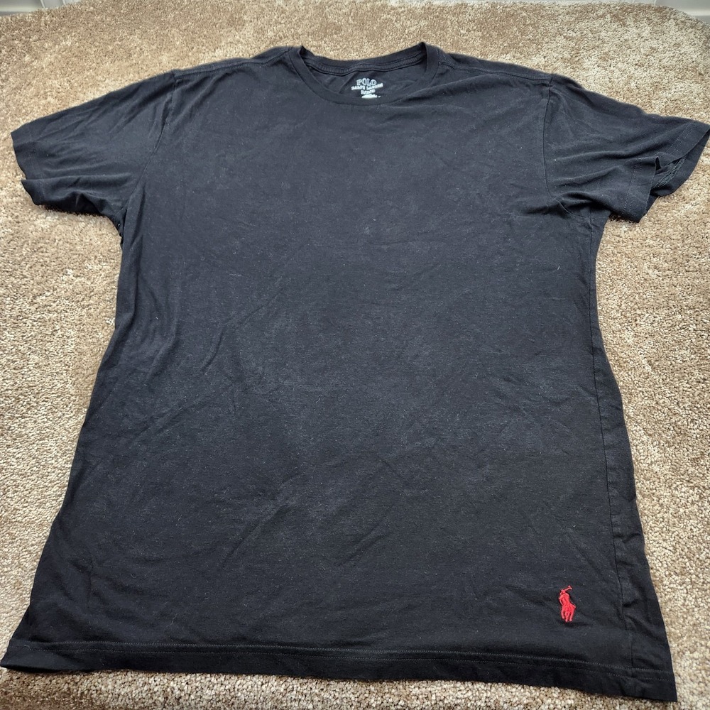 Polo Ralph Lauren Cotton Classic Crewneck Black T-Shirt‎ Red Pony